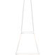 Z-Bar Rise LED 18 inch Matte white Pendant Ceiling Light, Square